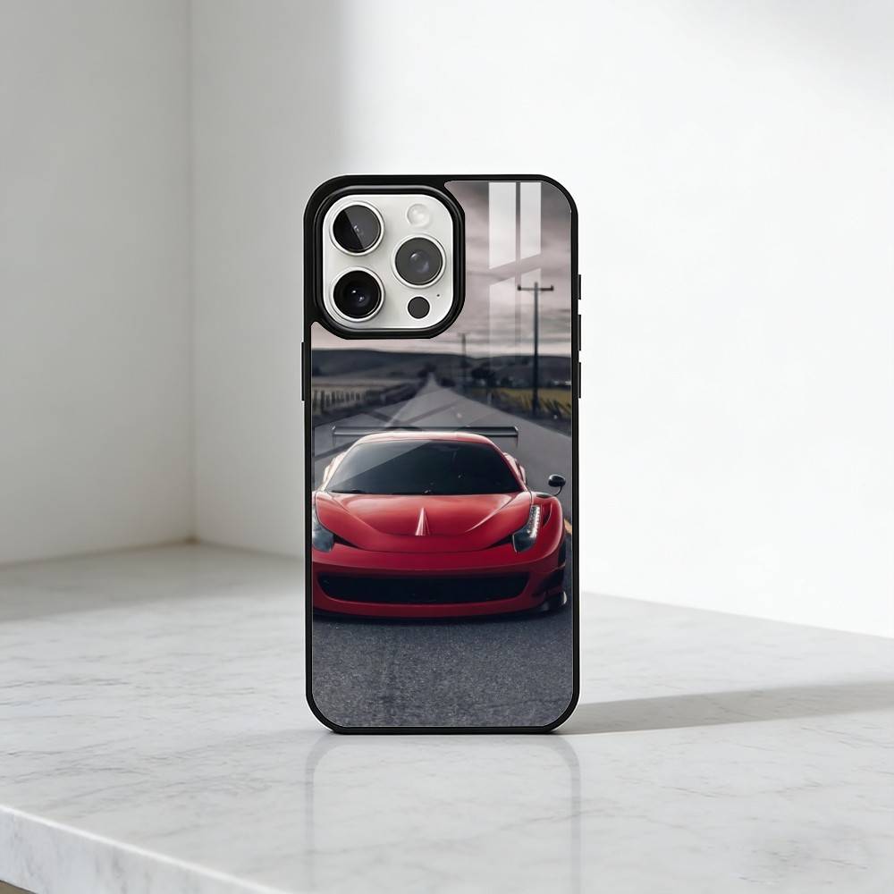 Чехол для телефона Supercar F-FerriiS 458 Italia Для iPhone 17, 16, 15, 14, 13 Plus, Pro Max Магнитный Для Magsafe Беспроводной Зарядки