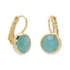 Austrian Crystal Gold 8mm Green Opal Earrings