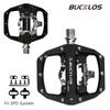 BUCKLOS MTB Pedals Double Function Bicycle Pedal MTB Flat Platform Locked Fit SPD System Non-slip Mountain Bike Pedal with Cleat