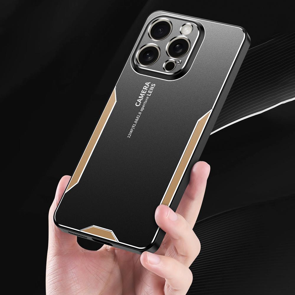 For iPhone 16 Pro Phone Case Aluminium Alloy TPU PC Back Cover