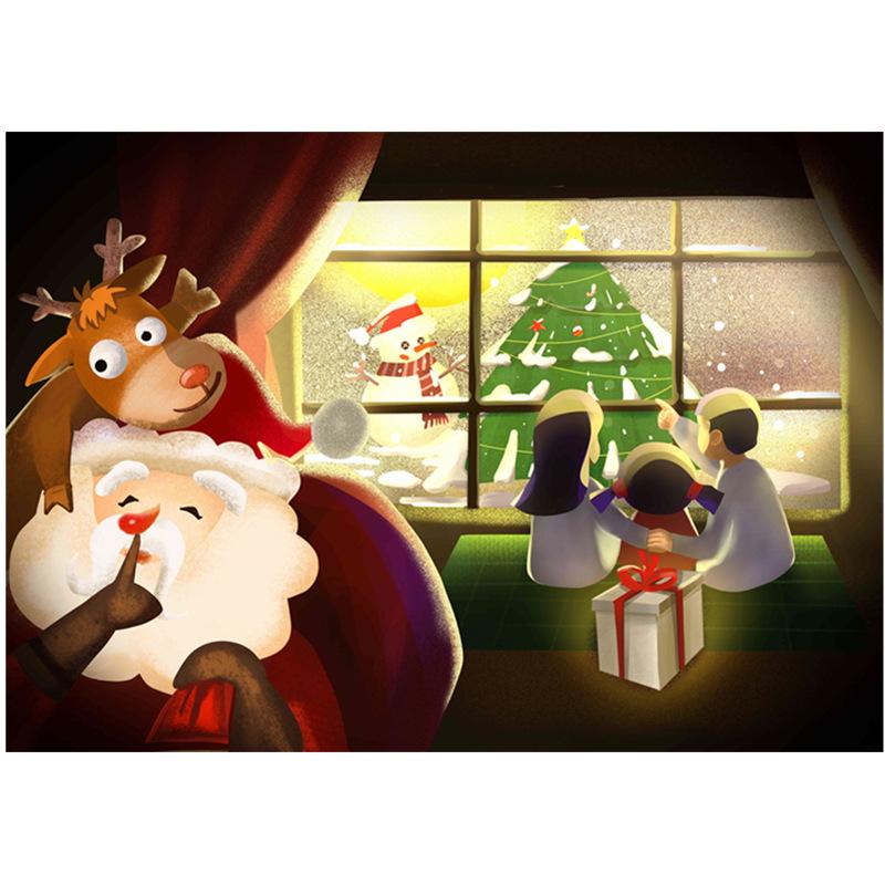 Red Coral Fleece Christmas Floor Mat with Santa Claus and Tree Design