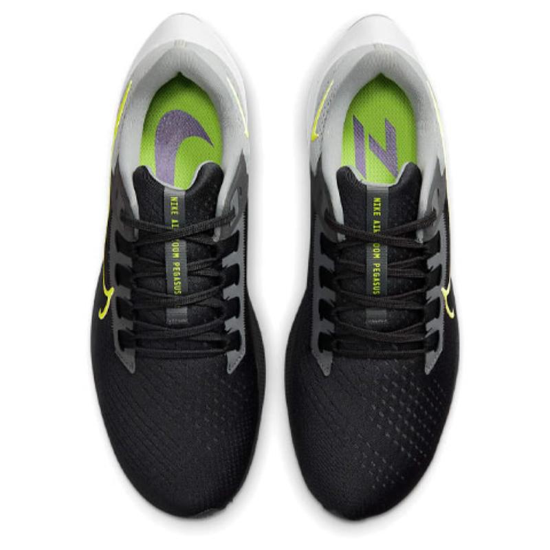 Nike Air Zoom Pegasus 38 Black Smoke Grey Volt Sneakers CW7356-005