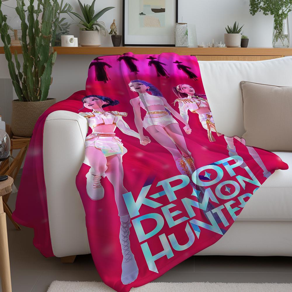 Певец K-Kpop D-Demon H-Hunters Плед Теплый и Мягкий Подходит для Спальни Гостиной Дивана Кровати Офиса Путешествий Кемпинга