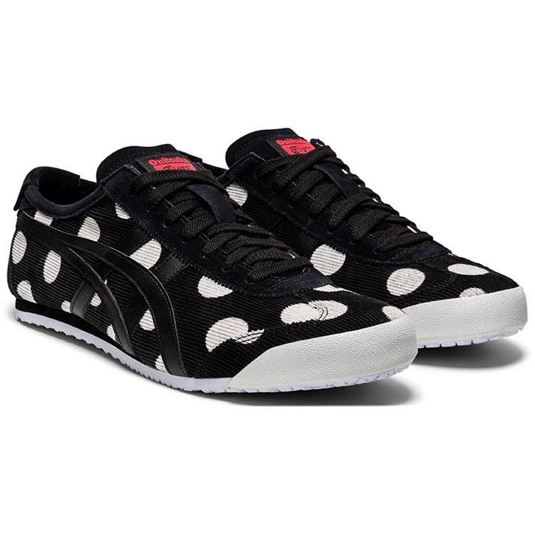 ONITSUKA TIGER Mexico 66 Удобные, амортизирующие, нескользящие, легкие низкие повседневные кроссовки унисекс, черно-белые в горошек 1183A947-001