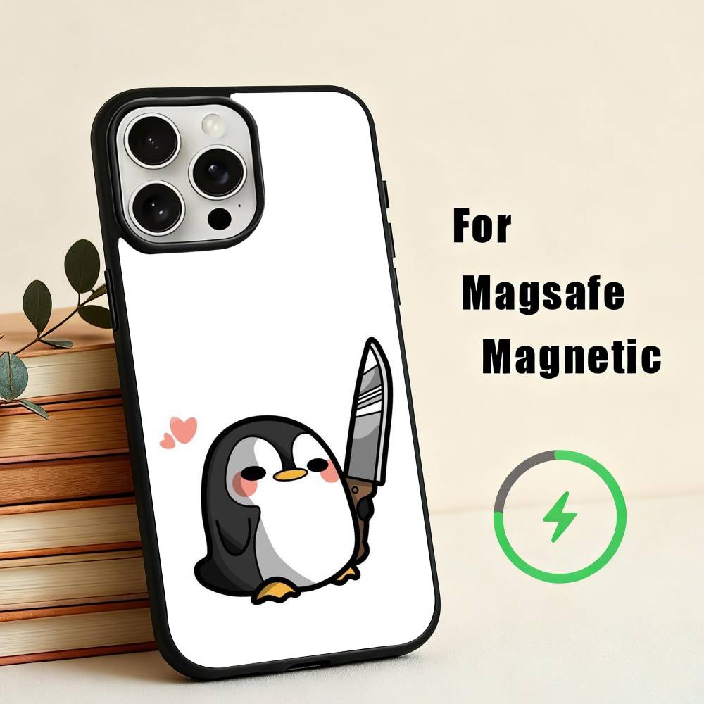 C-Cartoon-N P-Penguin Phone Case For iPhone 17,16,15,14,13,12,Plus,Pro,Max for Magsafe Magnetic Wireless Charging