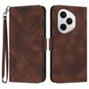 For Honor 400 Pro 5G (Глобальный) Чехол-кошелек Line Imprinted PU Leather Phone Cover с ремешком