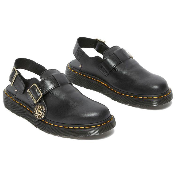 Dr. Martens Черные кожаные кроссовки унисекс Jorge Made in England с ремешком на пятке 27493001
