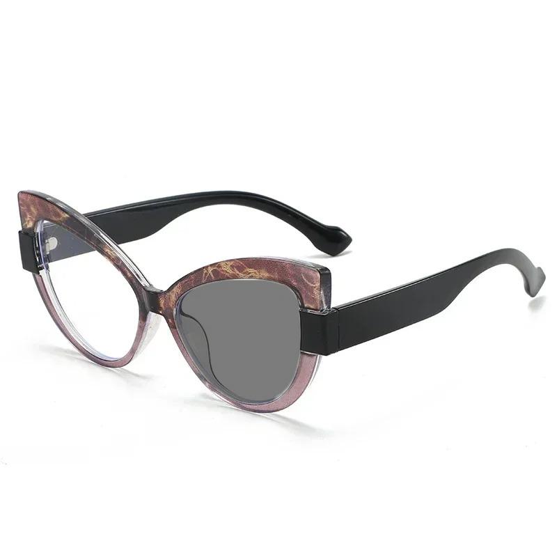 Женские фотохромные очки для чтения с большой оправой, модные очки «кошачий глаз» для дальнозоркости, мужские солнцезащитные очки большого размера HD для пресбиопии