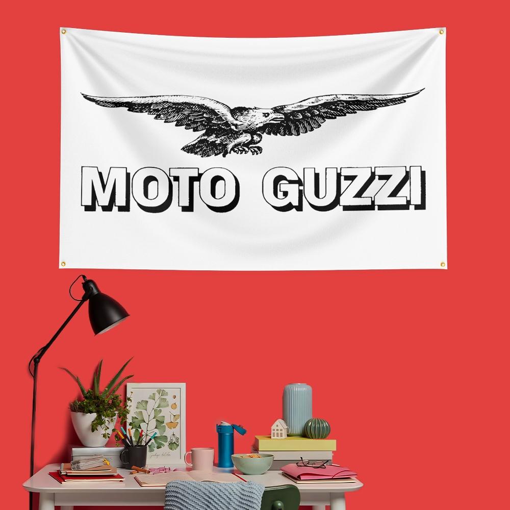 Motoguzzi Motorcycle Flag 3x5 Ft 90x150cm Polyester Decorative Banner Tapestry For Motorcycle Fans Garage Bedroom Wall Decorati