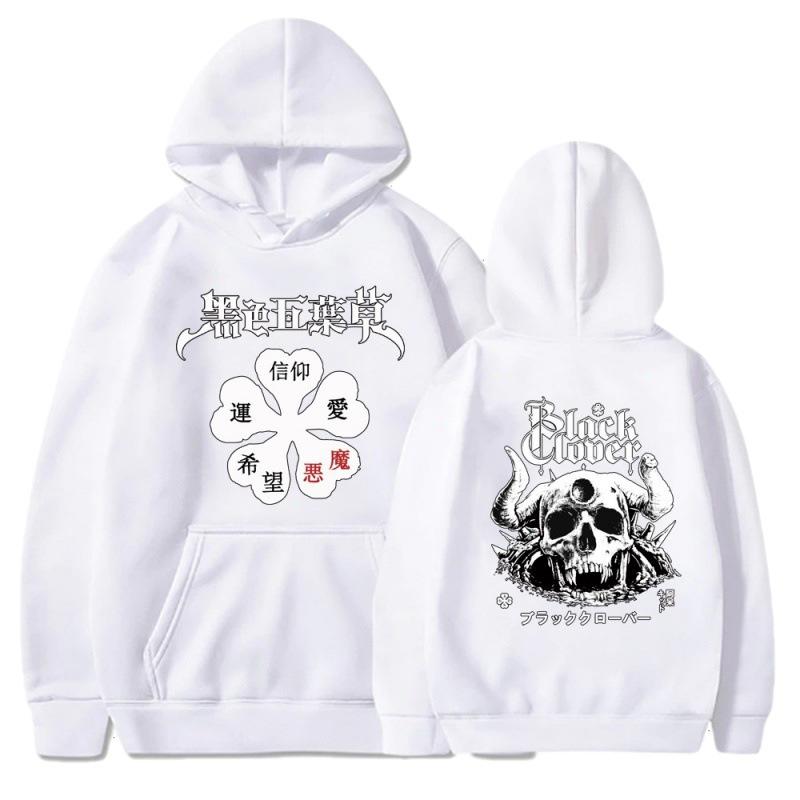 Худи с графическим принтом манги Black Clover, винтажный худи оверсайз с капюшоном, худи с длинными рукавами, мужская и женская одежда