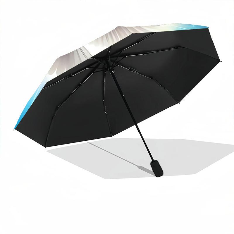 1pc Spiritual Dove Automatic Open/Close Umbrella - Portable Collapsible Umbrella with 8-Rib Stability, Fashion Lovers yy251017098