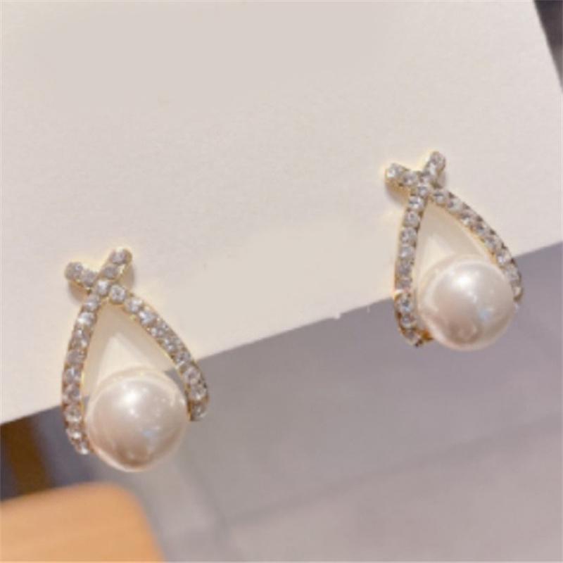 1 пара минималистичных жемчужных сережек для женщин, темпераментные серьги-гвоздики с цветком, украшения для вечеринки и свадьбы