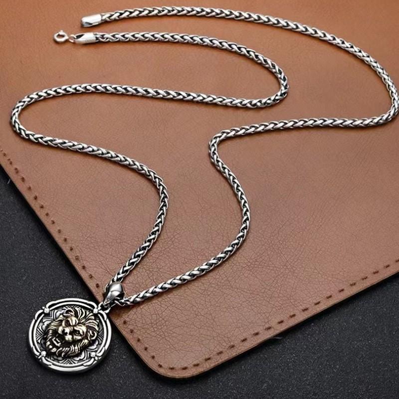 Mighty Lion King Avatar Pendant Cool European and American Hip Hop Animal Round Pendant for Men