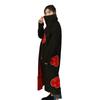 4pcs Anime Naruto Akatsuki Uchiha Itachi Cosplay Costume Cloak Robe Ninja Cloak Set Ring Headband Halloween
