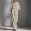 2026 Spring/Summer Women's Beach Vacation Cotton and Linen Top & Pants Set