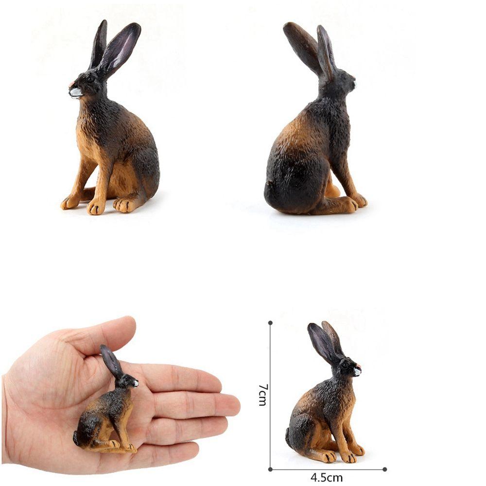 Rabbit Desktop Ornaments Simulated Zoo Rabbit Model Animal Figurine Home Decor Educational Toys