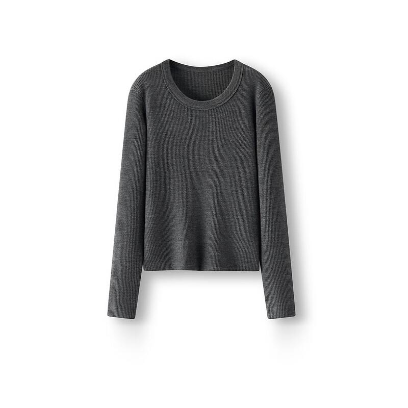 Semir Women's Round Neck 100% Wool Knit Sweater