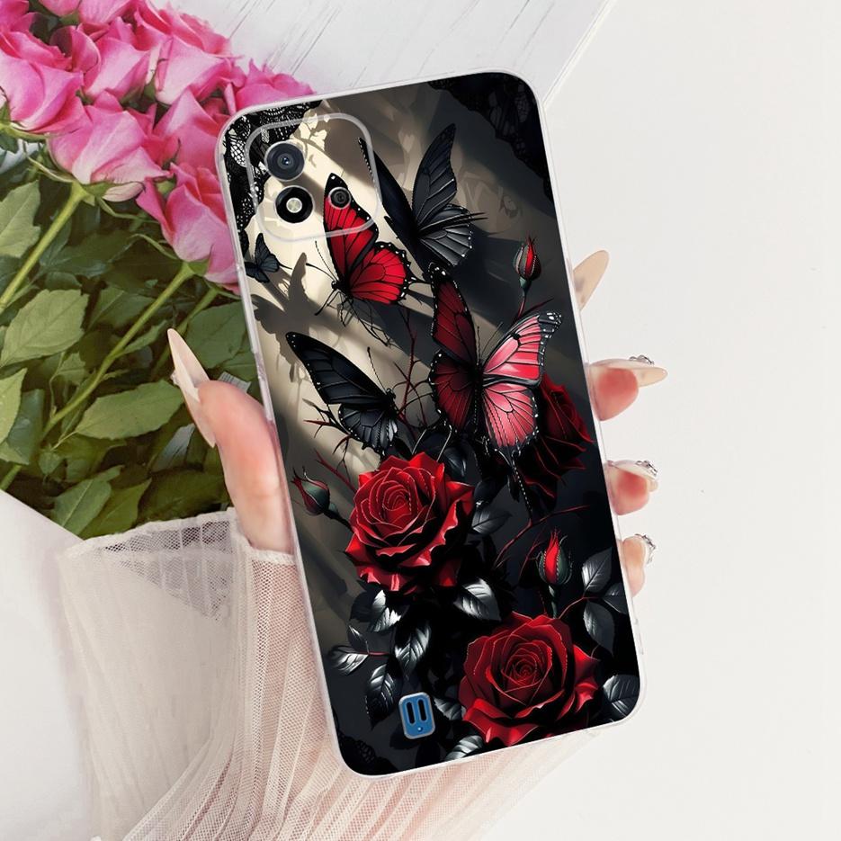Чехол для Realme C11 2021 RMX3231 Цветы Расписной Чехол Мягкий Силиконовый Чехол для Телефона Для Realme C20 C 11 RealmeC11 2021 Сумки