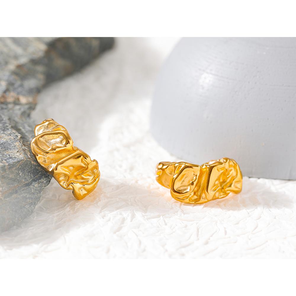 Eetit Креативные массивные металлические серьги золотого цвета из нержавеющей стали с геометрическим рисунком, необычные серьги-кольца для женщин, очаровательные винтажные ювелирные изделия, новинка