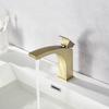 Современный смеситель для раковины, матовый золотой смеситель для ванной комнаты, смеситель для раковины, устанавливаемый на бортике, смесители для горячей и холодной воды из нержавеющей стали