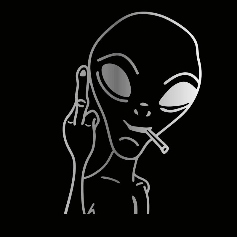 HungMieh Car Stickers Funny Alien Personality Ufo Decals Laser Vinyl Sticker Car 3D Car Styling Decoration 10.3X15cm