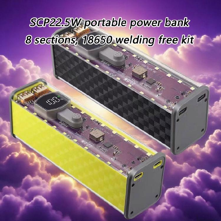 Удобный набор PowerBank на 8 слотов 18650 Без пайки Пластиковая конструкция Энергетическое решение