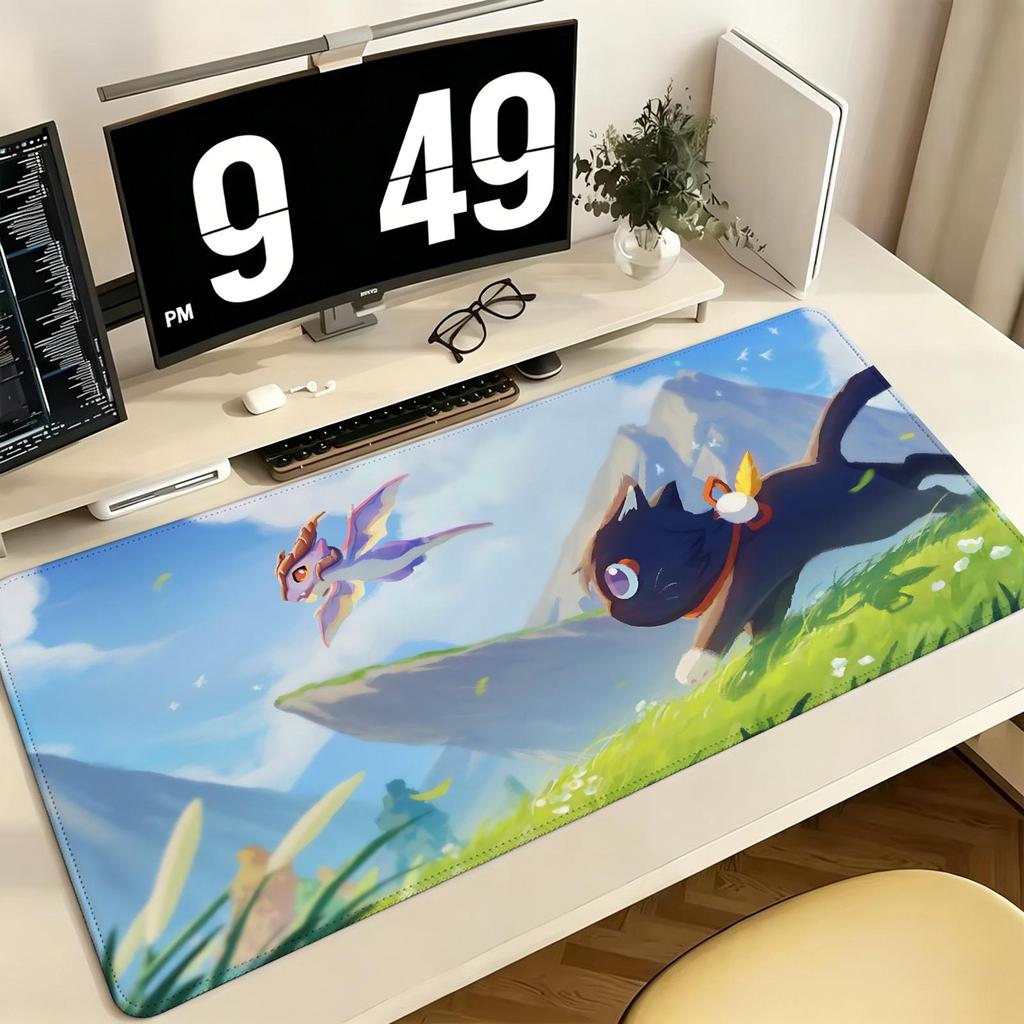 Genshin Impact Durin Pro ESports XXL Игровой Коврик для Мыши Extra Large Нескользящий Прошитый Край Клавиатура Ноутбук Настольный Коврик Для ПК Геймера