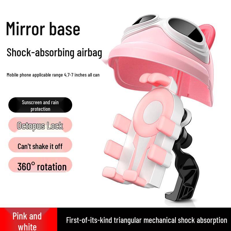 Противоударный Дождезащитный Держатель для Телефона для Электромобилей, Мотоциклов и Шлемов для Доставки с Солнцезащитным Козырьком и Поддержкой Навигации.