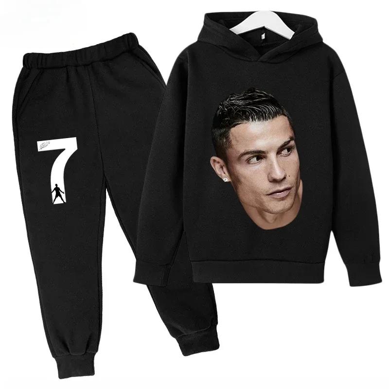 Быстросохнущий детский спортивный костюм CR7 7-13 лет с принтом Роналду №7 Дышащая ткань Спортивная одежда Детская Бутик Одежда