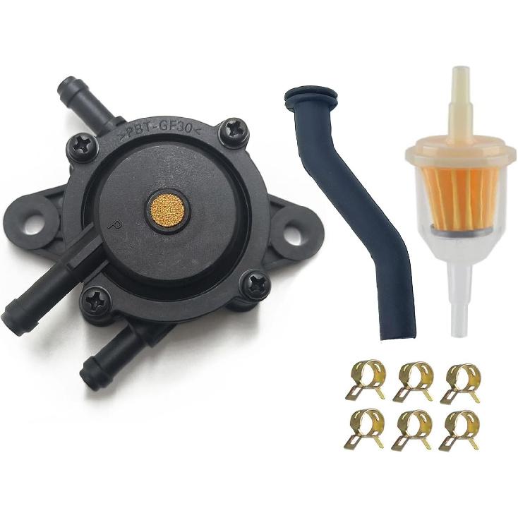 Fuel Pump with Vacuum Hose and Filter Fit for Cub Cadet | Fit for Kohler 17HP-25HP Briggs and Stratton mikuni John Deere Kawasaki Yamaha Golf Cart
