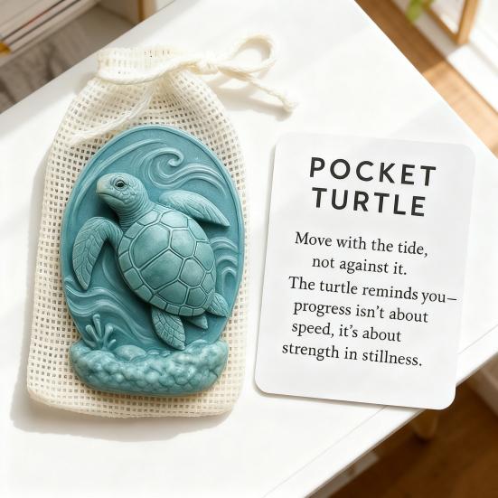 Animal Pocket Hug with Positive Card Emotional Support Love Heart Wolf Turtle Owl Rabbit Crow Pocket Token Decoration Inspirational Encouragement Gift
