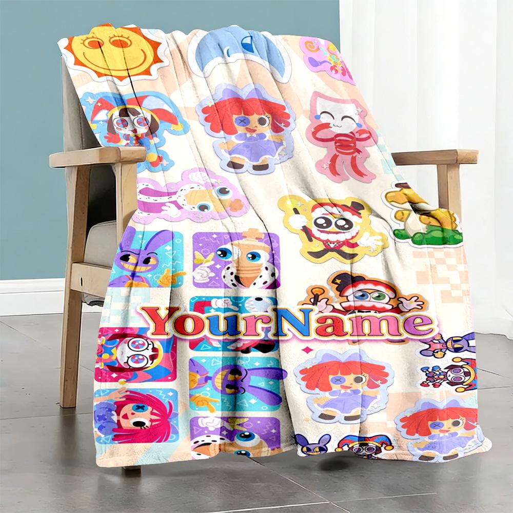 Digital Circus Personalized Name Blanket Lightweight Customizable Blanket Soft & Cozy Versatile for Couch Home Decor Nap Bedding