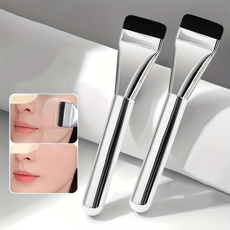 Кисть для тональной основы с плоской головкой, ультратонкая плоская головка, бесследная кисть для нанесения маски, кисти для нанесения кремовой основы