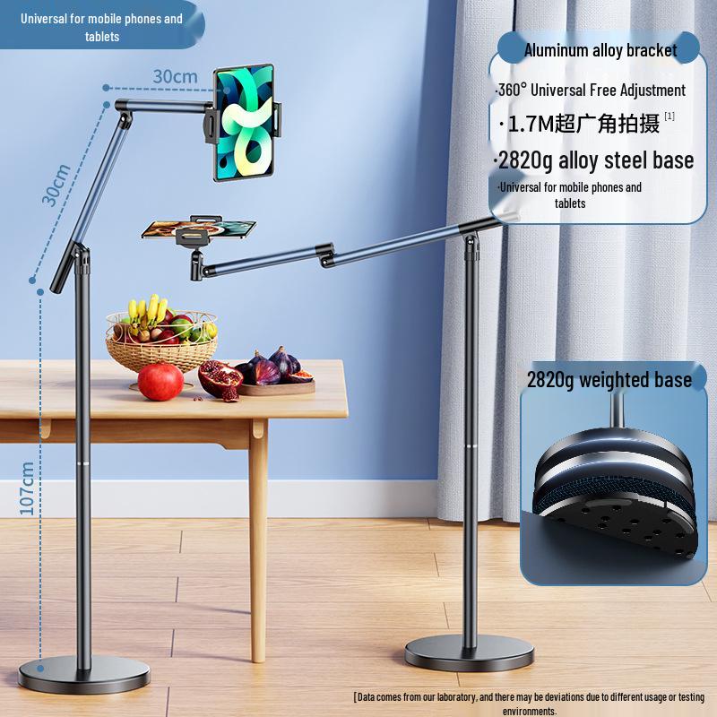 Adjustable Multi-Functional Boom Arm Stand for Phones & Tablets - Ideal for Desktop Video Recording and Live Broadcast