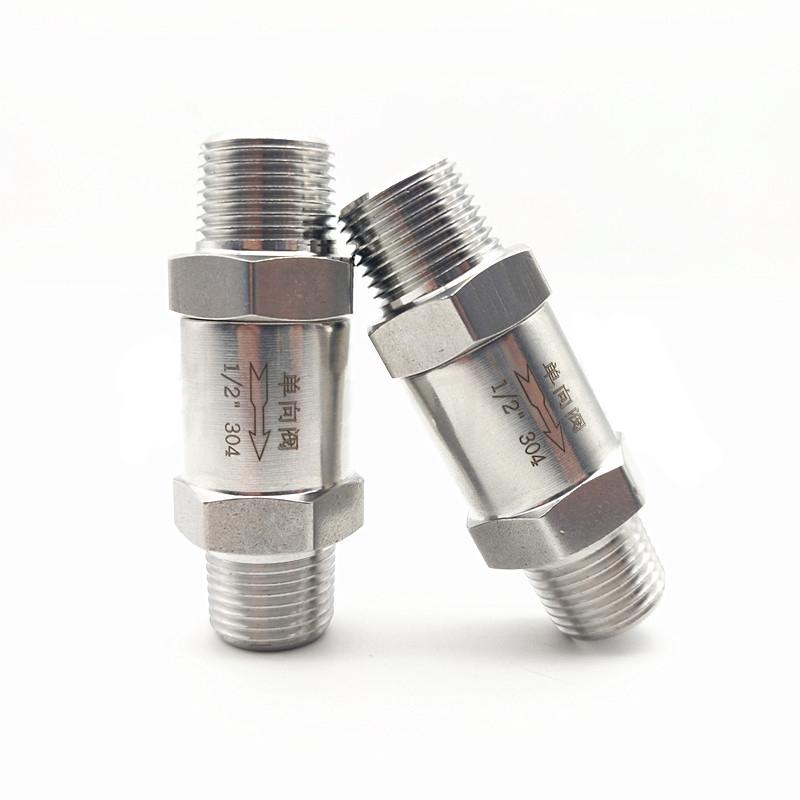 304 Stainless Steel One Way Valve 1/8" 1/4" 1/2" Hexagonal Male Thread Check Valve