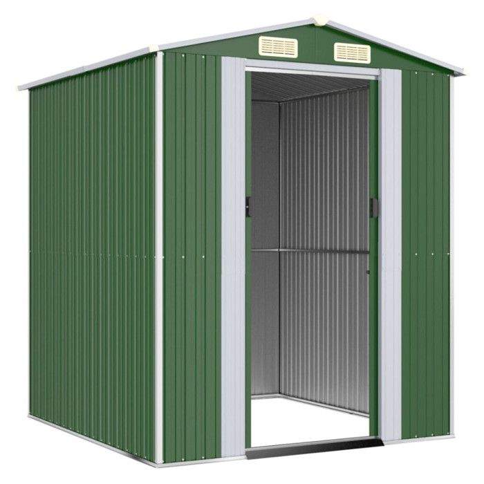 3147427 vidaXL Garden Shed Green 192x191x223 Cm Galvanized Steel