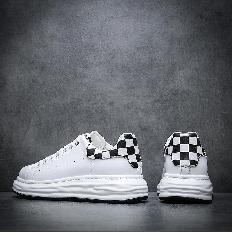 Осенние туфли для доски, мужские маленькие белые туфли, свободные туфли на высокой подошве, модная марка Wenzhou, мужская обувь