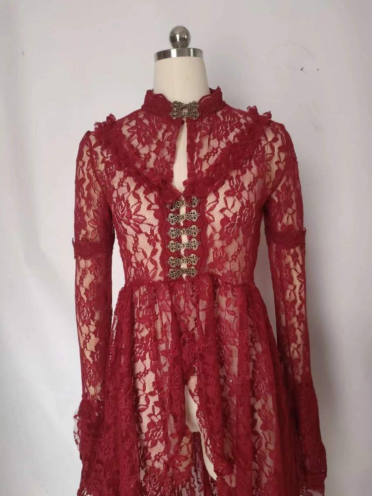 Винтажный Хэллоуин Средневековый Ренессанс Косплей Костюмы Платье Женское Готическое Кружевное Повязка Черное Маскарадное Платье Макси Платье Vestidos