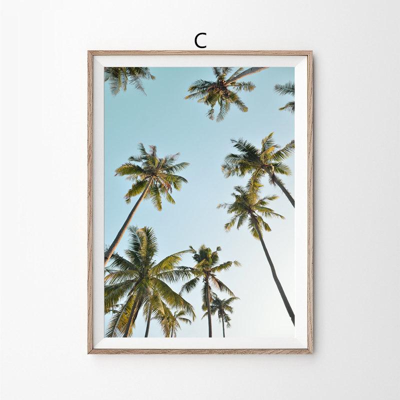 Пейзажи с пальмовым побережьем, холст, картины, декор для комнаты, настенные художественные постеры и принты, скандинавские настенные постеры для гостиной, фотографии Cuadros
