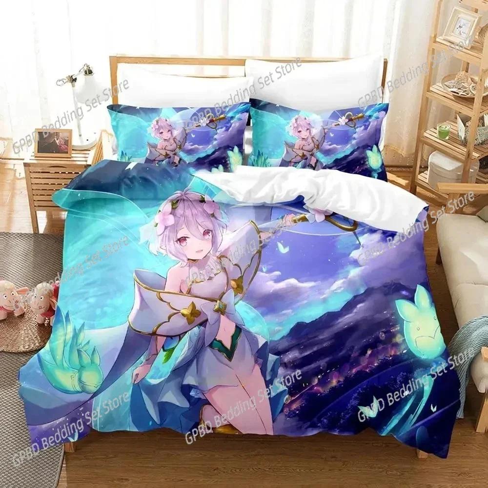 Luxury  New 3D Print Anime Game Princess Connect! ReDive Bedding Set Duvet Cover Bed Set Quilt Cover Pillowcase king Queen