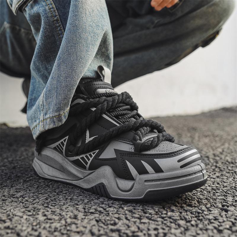 Дизайнерская мужская обувь Дышащие кроссовки Оранжевые кроссовки на платформе для бега Нескользящая теннисная обувь Уличная обувь на шнуровке Повседневная обувь