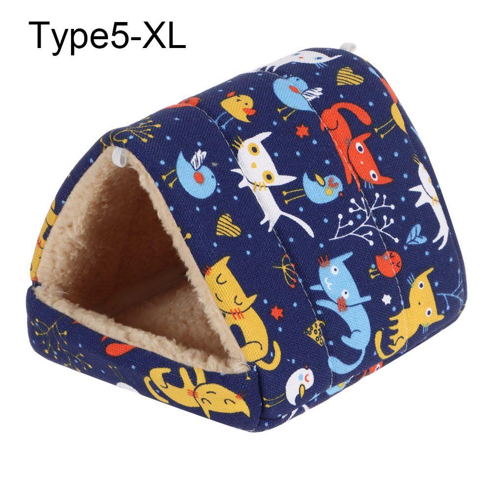 Полузакрытая зимняя удобная кровать для сна для маленьких животных, теплый коврик, гнездо для морской свинки, домик для хомяка