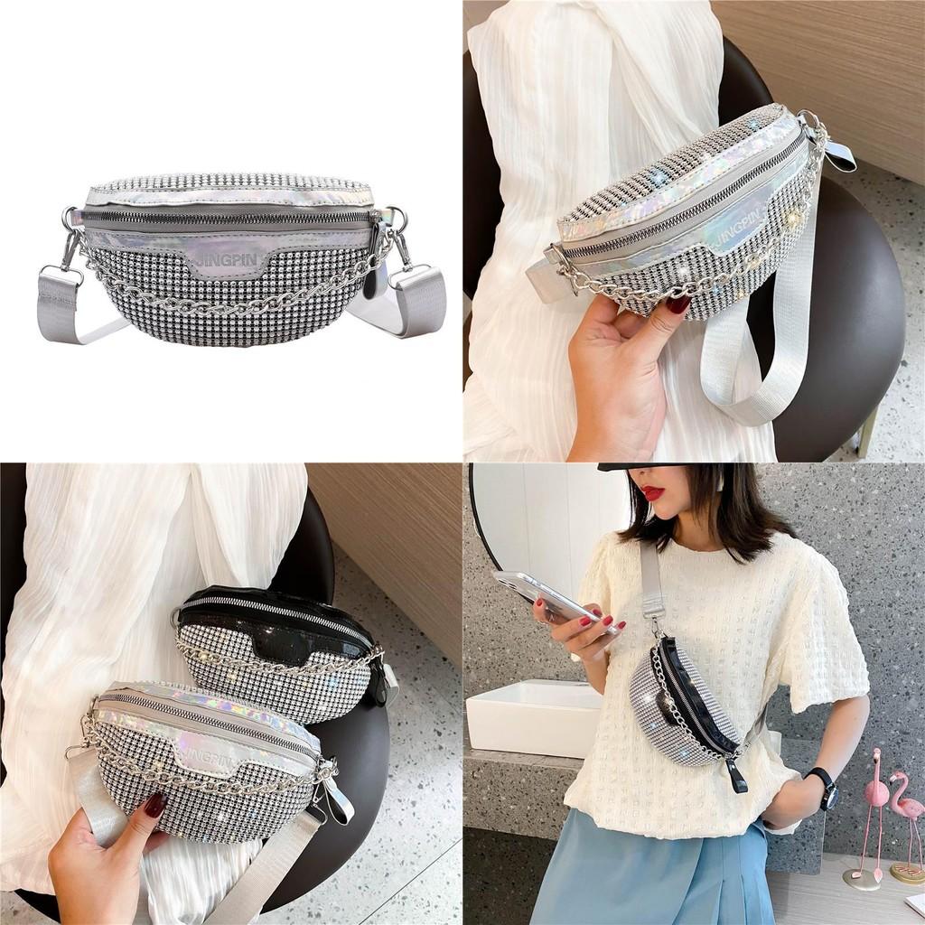 Marvel Avengers Diamond Sequin Waist Bag With Chain For Street Style Fashion