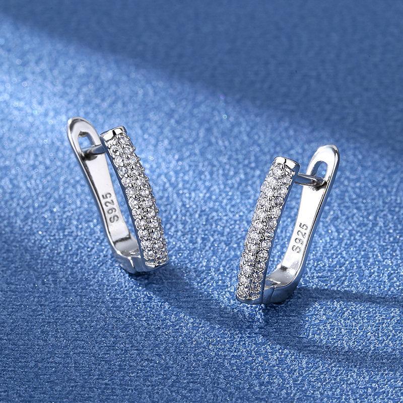Серьги-гвоздики из серебра 925 пробы, женская мода, милые, крошечные, с прозрачным кристаллом и фианитом, подарок для девочек, подростков, женщин, новые