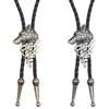 Elegant Black Bolo Tie with Wolf Pendant Cowboy Wolf Necktie Western Necklace Cool Bola-Tie Western Cowboy Costume