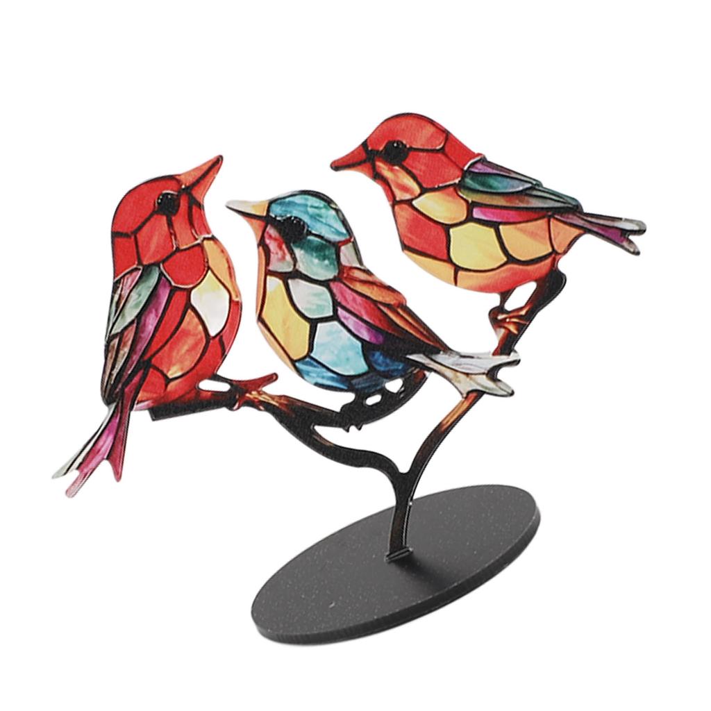 Птицы на ветке украшения ремесло акриловые красочные яркие плоские статуи животных украшение для рабочего стола