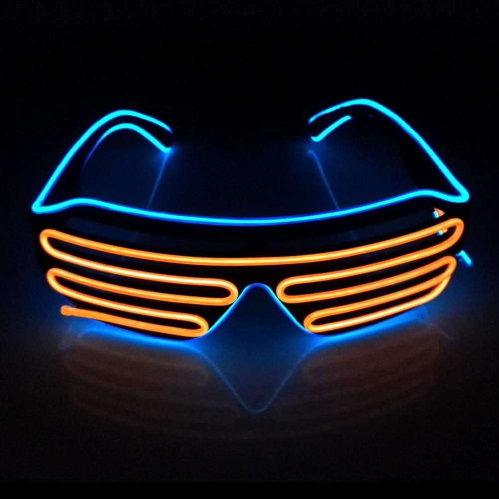 Wireless Luminous Glasses Glowing Blinds Glasses LED Bar KTV Atmosphere Props Flashing Disco Adult Cool Sunglasses Boys and Girls Performance Props