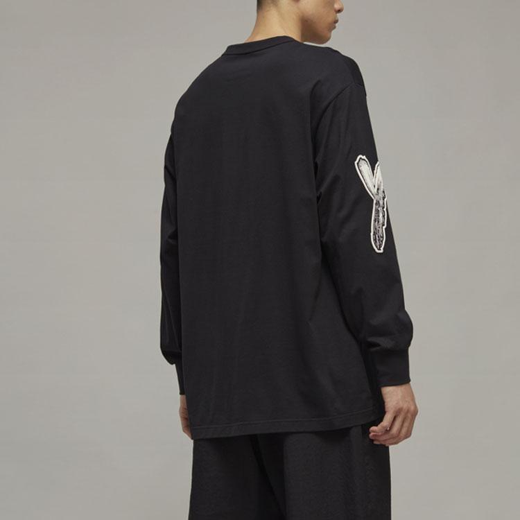 Y-3 FW22 Креативный дизайн свободный свитер с длинным рукавом футболка мужские топы черный H44811