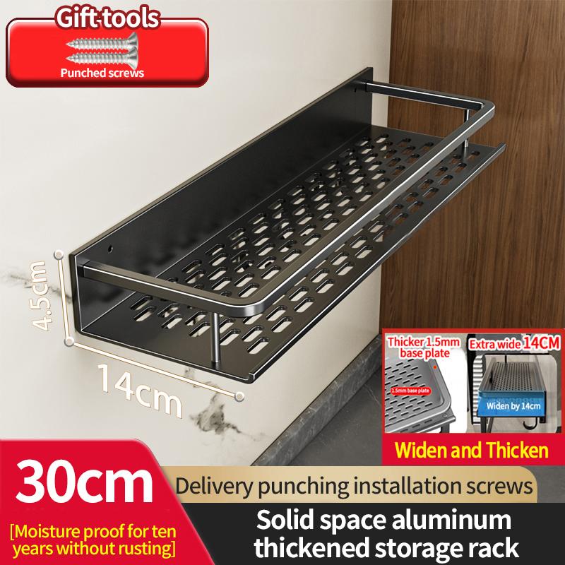 Bathroom Rack Bathroom Shelf Toilet Space Aluminum No Drill Hanging Rack Bathroom Organizer Hang On the Wall