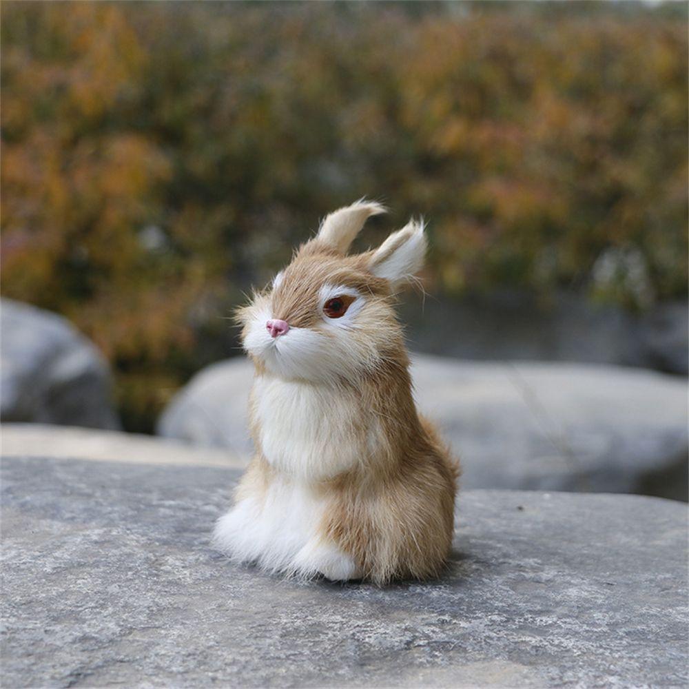 Decoration Lifelike Animal Desktop Furnishings Plush Toys Easter Rabbits Simulation Rabbit Model